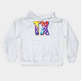 Texas State TX tie dye colorful Kids Hoodie